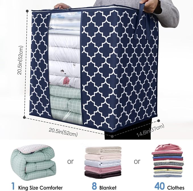 Storage Bags 6 Pack 100L Clothes Organization and Storage Containers