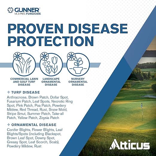 Atticus Gunner 14.3 Propiconazole Fungicide (16 oz) Controls Brown Patch, Dollar Spot, Blights, Powdery Mildew, and Rusts
