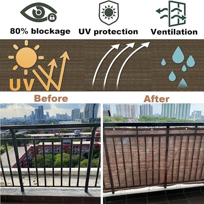 Shade Sail Sun Shade Cloth 3'3"x6'6" Rectangle Outdoor Canopy Outside Sunshade Awning Cover Privacy Screen Net UV Block for Patio Pergola Gazebo Porch Backyard Lawn Garden Outdoor Activities