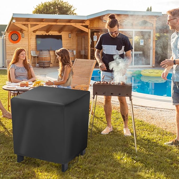 Outdoor Furniture Cover Small,15 Inch Square Patio Table Covers,Waterproof Outside Small Side Table Cover - 15 X 15 X 18 Inch