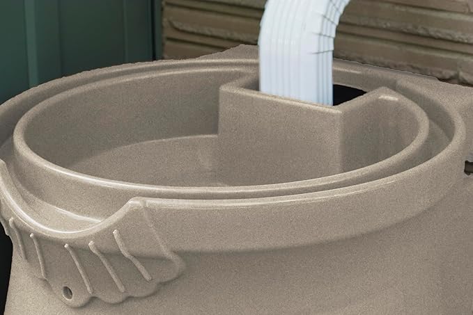Good Ideas RWUrn50-SAN Rain Wizard Rain Barrel Urn, 50 Gallon, Sandstone