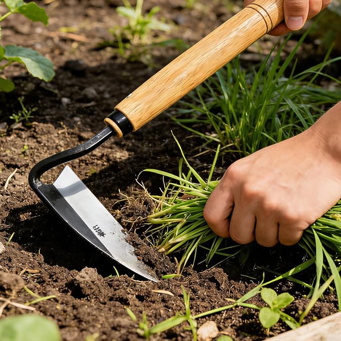 Kana Hoe 217 Japanese Garden Hand Hoe Sickle (Right-Handed)