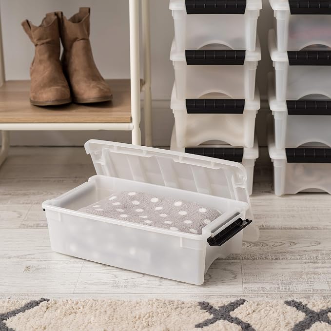 IRIS USA 10-Pack 6 Quart Storage Bins with Lids, Pearl