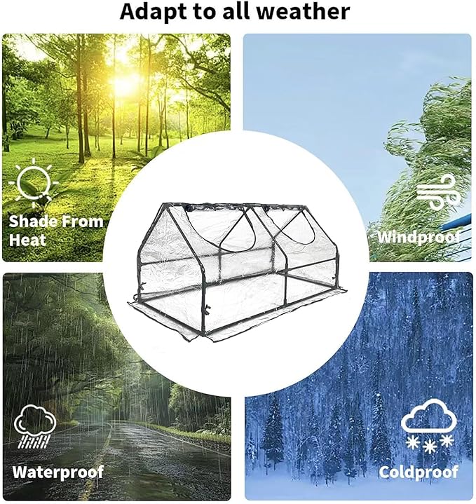 Portable Mini Greenhouse, 47"x24"x24" Greenhouses for Outdoors with PVC Cover and Dual Zipper Doors,Green House Cover for Raised Garden Bed,Garden Bed Cover for Plants Outdoor