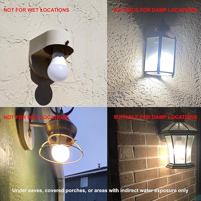 Vgogfly Dusk to Dawn Light Bulb Sensor Smart LED Outdoor Lighting Bulbs Lamp 7W E26/E27 Automatic On/Off, Indoor/Outdoor Yard Porch Patio Garden (Warm White, 3 Pack)