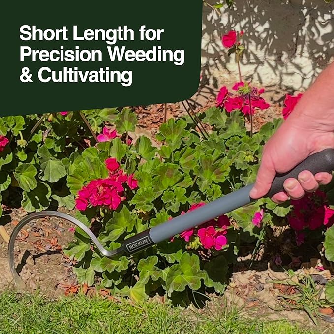 Rocklin Industry Cobra Hook 3-in-1 (24"/40"/57") Cultivator, Heavy-Duty Garden Hand Tool for Weeding, Digging & Soil Loosening – Three Lengths, Stainless Steel Blade, Ergonomic Grip