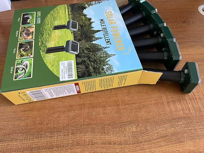 Mole Repellent for Lawns 8 Pack, Solar Powered Mole Repeller Ultrasonic Gopher Deterrent, Outdoor Waterproof Vole Vibration Stakes,Sonic Spike for Rodent Groundhog Snake Chipmunk