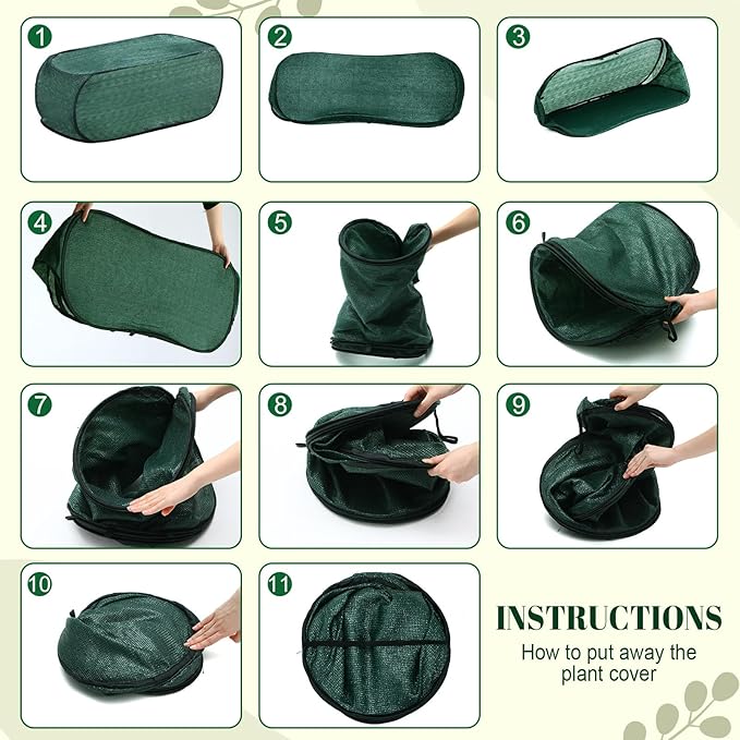4 Pack 35 x 14 x 16 in Pop up Garden Plant Shade Tent 80% UV Resistant Plant Shade Net Foldable Crop Cage Cloth with Stakes for Outdoor Vegetable Fruit Protector Sun Protection Easy Setup
