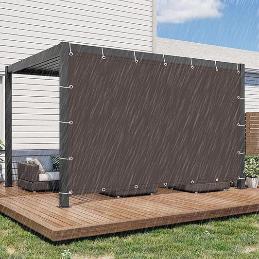 Sun Shade Sail 6'6"x9'9" Waterproof Shade Cloth Canopy Sunshade Camping Tarps Tent Cover with Grommets for Backyard Yard Deck Patio Pergola Garden Outdoor