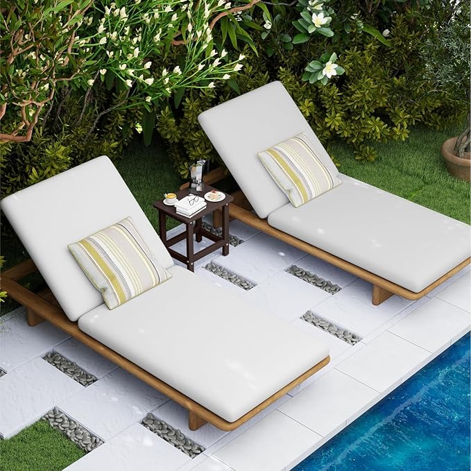 Weatherproof Outdoor Side Table, HDPE Small Outdoor Table for Adirondack, 16.6-Inch Patio Square End Tables for Garden, Backyard, Porch, Deck, Balcony, Poolside (Coffee)