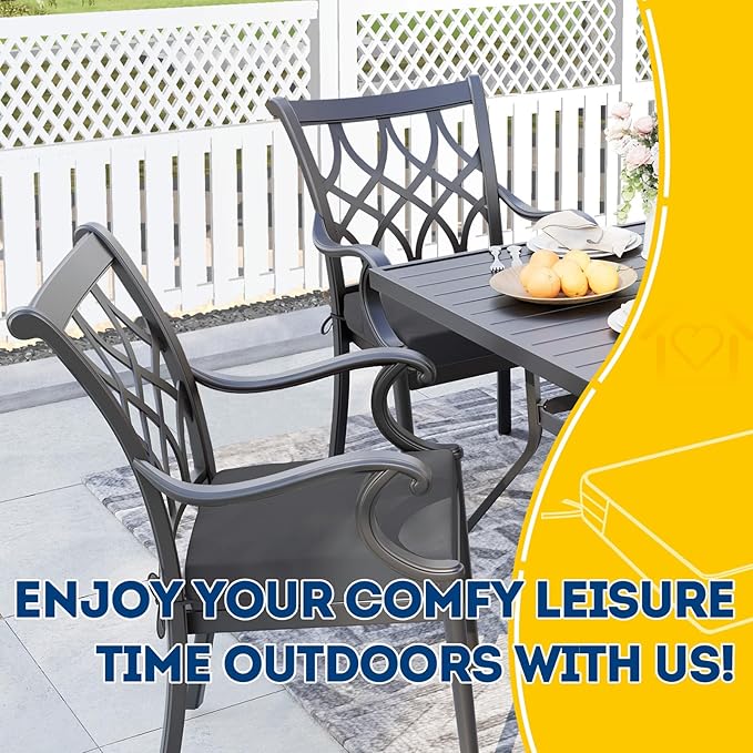 AAAAAcessories Outdoor Seat Cushions for Chairs, Waterproof, Fade-Resistant, 24" x 24" x 4", Patio Furniture Replacement Cushions, Set of 2, Dark Gray