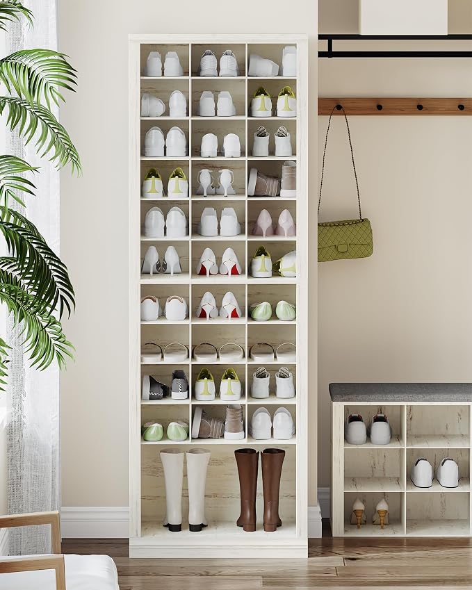 Hzuaneri 11 Tiers Shoe Storage Cabinet, Tall Shoes Cabinet with Cubby