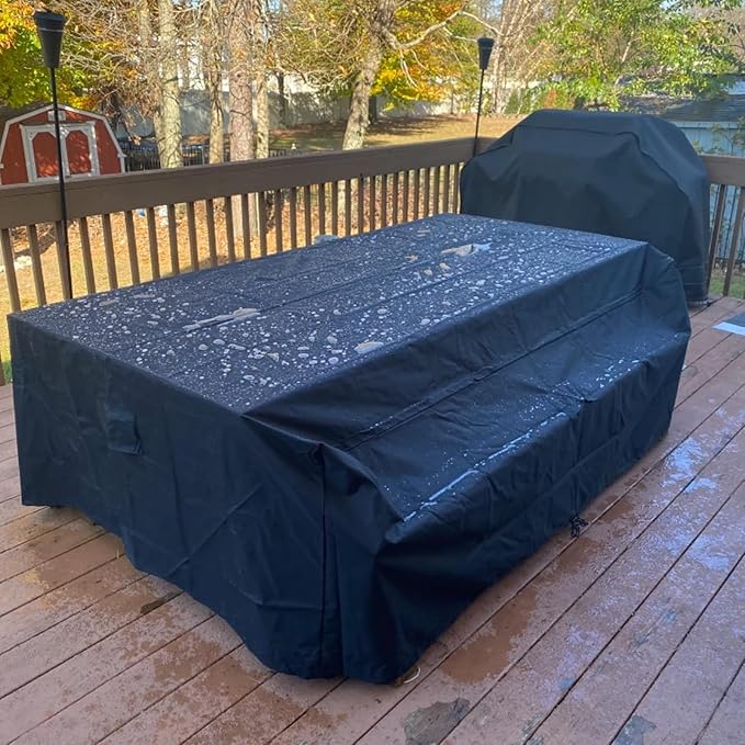 Table Covers,60"(L) x 41"(W) x 29"(H),Outdoor Lawn Waterproof Garden Furniture Cover,Durable Windproof, Fits Rectangle Patio Table