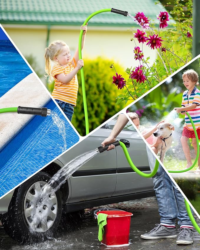 100 FT x 5/8″ Garden Hose, Heavy Duty Water Hose 100 FT with Swivel Handle, 200 PSI Working, 450 PSI Burst, Flexible Water Hose for All-Weather Outdoor Use, G100GH06