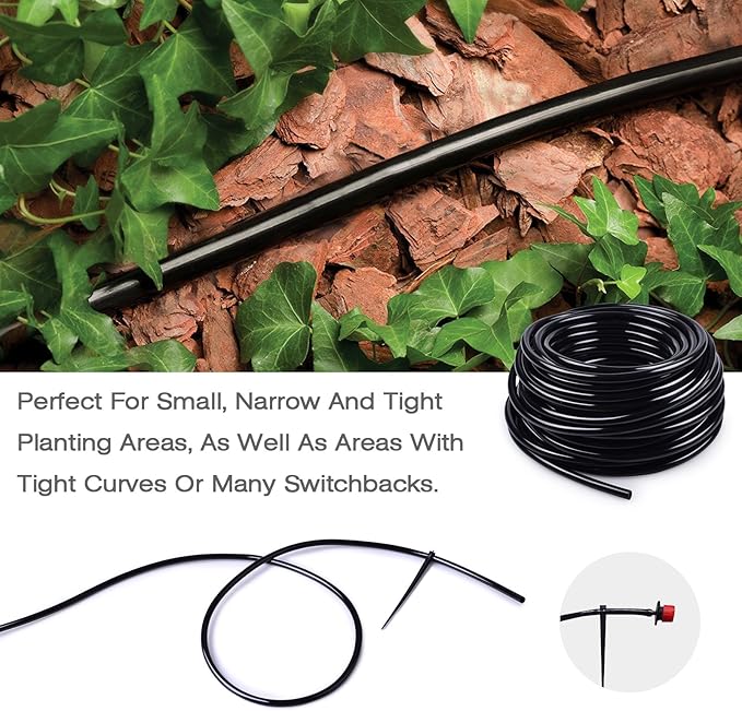 MIXC 1/4 Inch Blank Distribution Tubing Drip Irrigation Hose, 50ft Roll