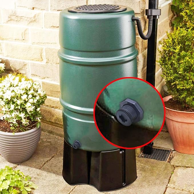 2 PCS Rain Barrel Bulkhead Fitting kit with Plugs and Hole Saw Tool, 3/4 Inch PVC Spigot Connector Kit for Rain Barrels Water Tanks Pools Aquariums Tubs (Bulkhead 3/4 Inch)