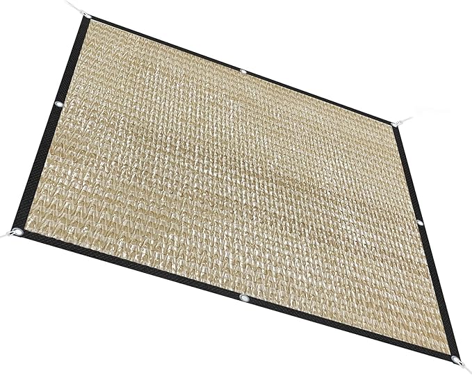 Alion Home HDPE 50% Sun Block Garden Netting Mesh - Beige (6' x 8', Beige)