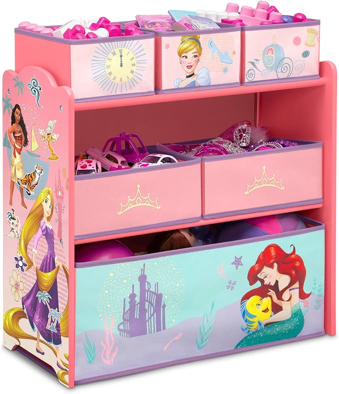 Delta Children Design & Store 6 Bin Toy Storage Organizer, Disney Princess