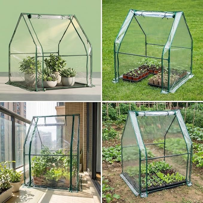 Portable Greenhouse for Outsides, 36x36x43 Inch Heavy Duty Green House Tent with PVC Cover, Garden Plant Protector with Zippered Door for Vegetables Flowers Fruits Herbs