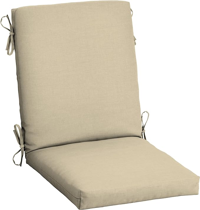 Arden 2-Pack Outdoor Patio Dining Chair Cushion, 20x44, Rain-Proof Seat Pad, Fade-Resistant Outdoor Cushion Tan Leala