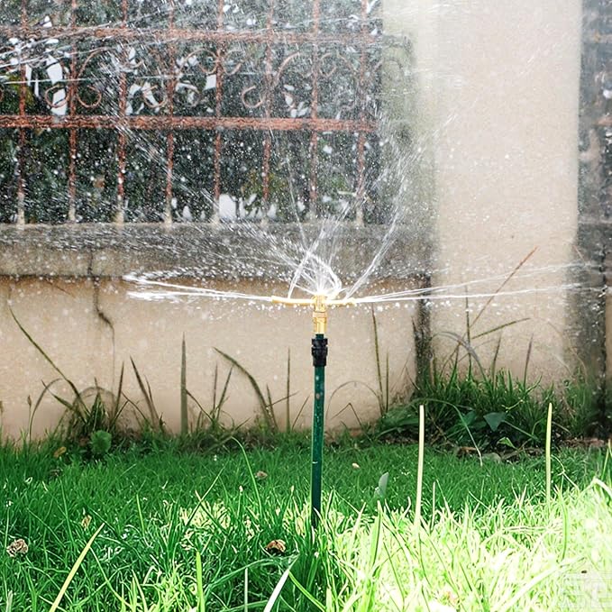 2 Pack 3-Arm Garden Sprinkler, 360 Degree Rotation Garden Water Sprinklers, High-Rise Lawn Sprinkler, Lawn Watering Irrigation System