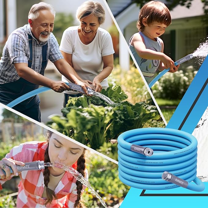RVMATE RV Water Hose 35FT, 5/8” Inner Diameter Drinking Water Hose Lead-free, No Leaking Garden Hose For RV/Trailer/Camping, RV Accessories