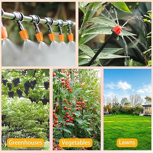 164FT / 50M Garden Drip Irrigation Kit – DIY Automatic Watering System, Auto Drip Irrigation Kit for Greenhouse, Lawn, Plants, Flower Beds & Garden