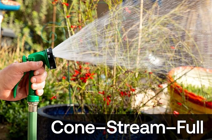 Rain Bird C06505 Pistol Grip Rear Trigger Garden Hose Nozzle, Durable Zinc Metal Body, 5-Pattern, Green