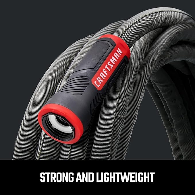 CRAFTSMAN ExoShield Heavy-Duty Fabric Hose - Industrial-Grade Lightweight Garden Hose 100 Feet x 5/8 Inch