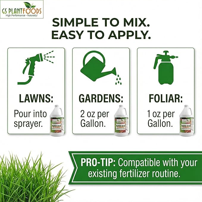 GS Plant Foods Humic Acid Soil Amendment – Leonardite-Derived Liquid Concentrate for Improved Soil Structure & Nutrient Availability – OMRI Listed for Organic Use – 275 Gallons