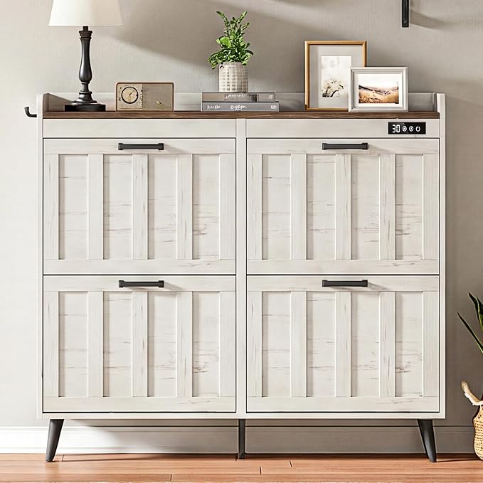 ChooChoo Shoe Storage Cabinet with 4 Flip Drawers and Deodorizer