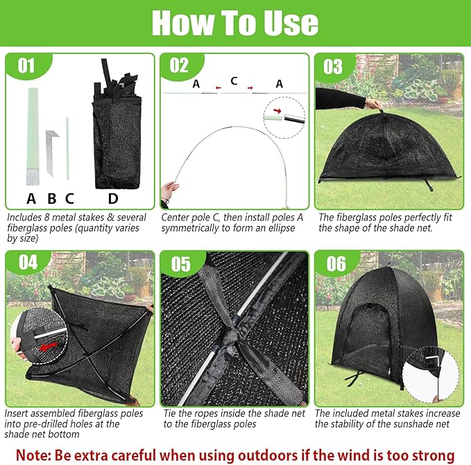 2 Pack Plant Shade Tent, Plant Shades for Outdoor Plants, UV Resisitant 50% Sunblock Shade for Plants Sun Protection, Plant Shade Cover for Flower Potted Plants (28x28x33Inch)