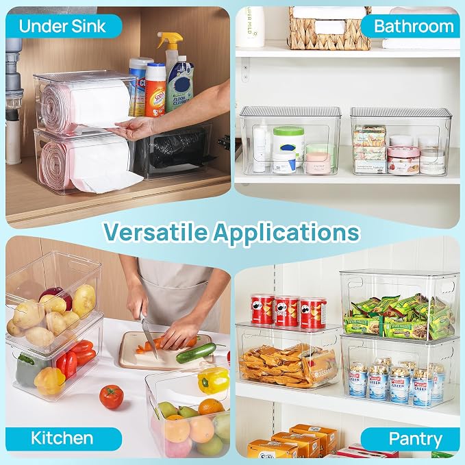 Vtopmart 2 Pack Clear Trash Bag Holder, Stackable Garbage Bag Dispenser
