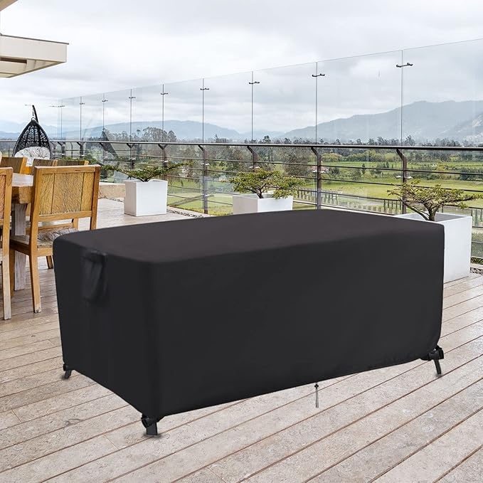 Outdoor Dining Table Cover, 72 Inch Rectangle Patio Dining Table Covers, Waterproof Outside Table Cover Furniture Covers - 72 X 36 X 28 Inch