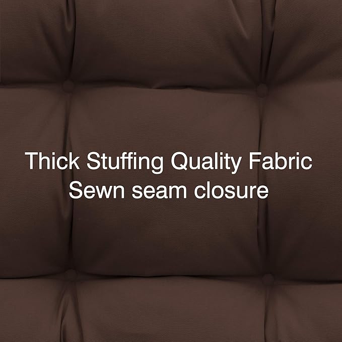 QILLOWAY Outdoor Chair Cushion for Patio Furniture, Waterproof Patio Cushions Set of 4 with Ties, Fade Resistant Replacement Pads for Outdoor Rocking Chairs,Coffee