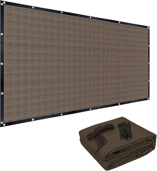 FAIR WIND 90% Sun Shade Cloth with Improved Grommets 8' x 10' Outdoor Sun Screen Fabric Cover for Patio Garden Outdoor Pergola Canopy - Mocha