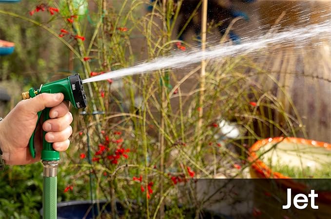 Rain Bird C06505 Pistol Grip Rear Trigger Garden Hose Nozzle, Durable Zinc Metal Body, 5-Pattern, Green