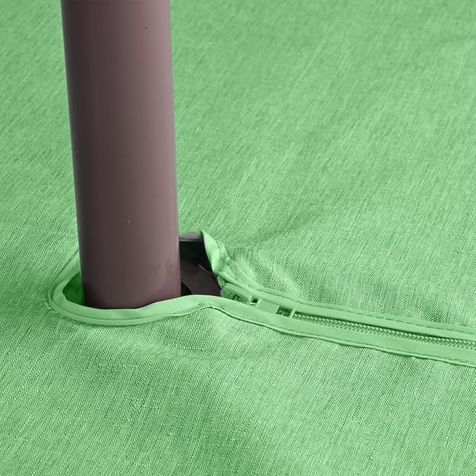 Outdoor Tablecloth Wrinkle-Free Stain Resistant Waterproof Polyester Fabric Table Cover with Zipper Umbrella Hole for Picnic/Party/Dinner/Patio Garden(60inch Round,Zippered,Kelly Green)