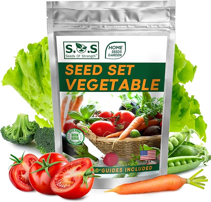 14,500+ Vegetable & Fruit Seeds - 33 Heirloom Varieties for a Bountiful Garden - Grow Tomatoes, Lettuce, Beans, More - Easy Garden Starter Kit - Planting Instructions