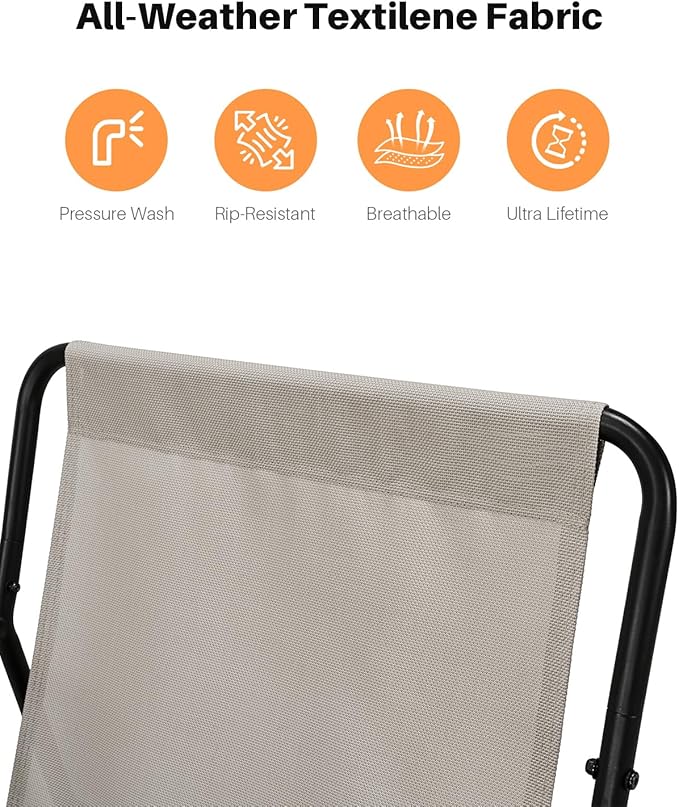 Outdoor Accent Chair, Modern Metal Outdoor Lounge Chair, Comfy Patio Accent Chair with Padded Seat, All Weather Outdoor Patio Chair for Living Room, Apartment, Bedroom, Poolside, Dark Grey