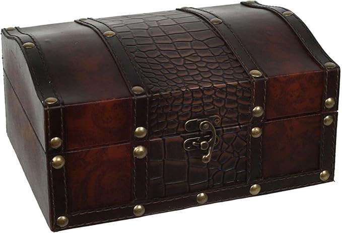 Hosley Decorative Wooden Storage Box with Leather Clasp 9 Inch Long. Ideal Gift for Wedding Special Occasion Study Home Den Dorm Spa Aromatherapy Settings Memories O4