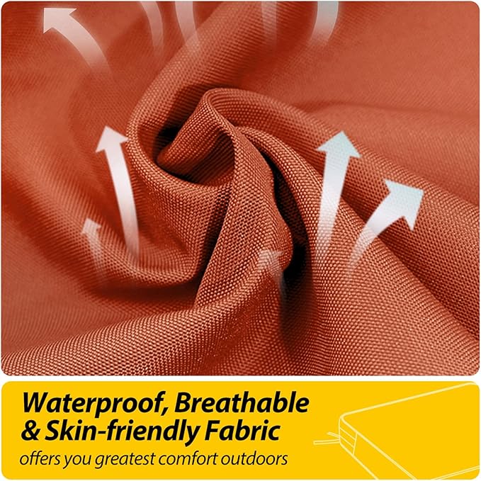 AAAAAcessories Outdoor Seat Cushions for Chairs, Waterproof, Fade-Resistant, 18.5" x 16" x 3", Patio Furniture Replacement Cushions, Set of 2, Rust