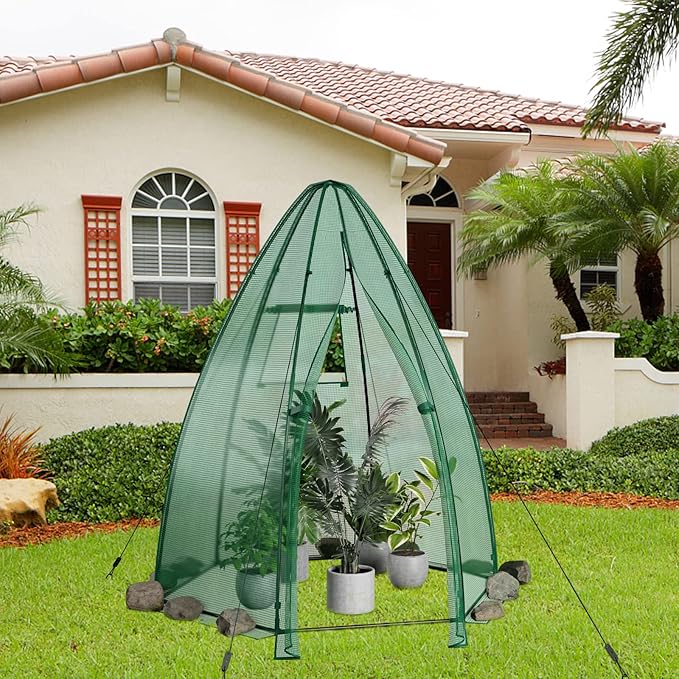 S AFSTAR Portable Mini Greenhouse, Garden Greenhouse W/ All-Weather PE Cover, Roll-up Door, Mesh Window, Outdoor Plant Green-House for Cold & Frost Protection, Garden Tent for Pot Plant