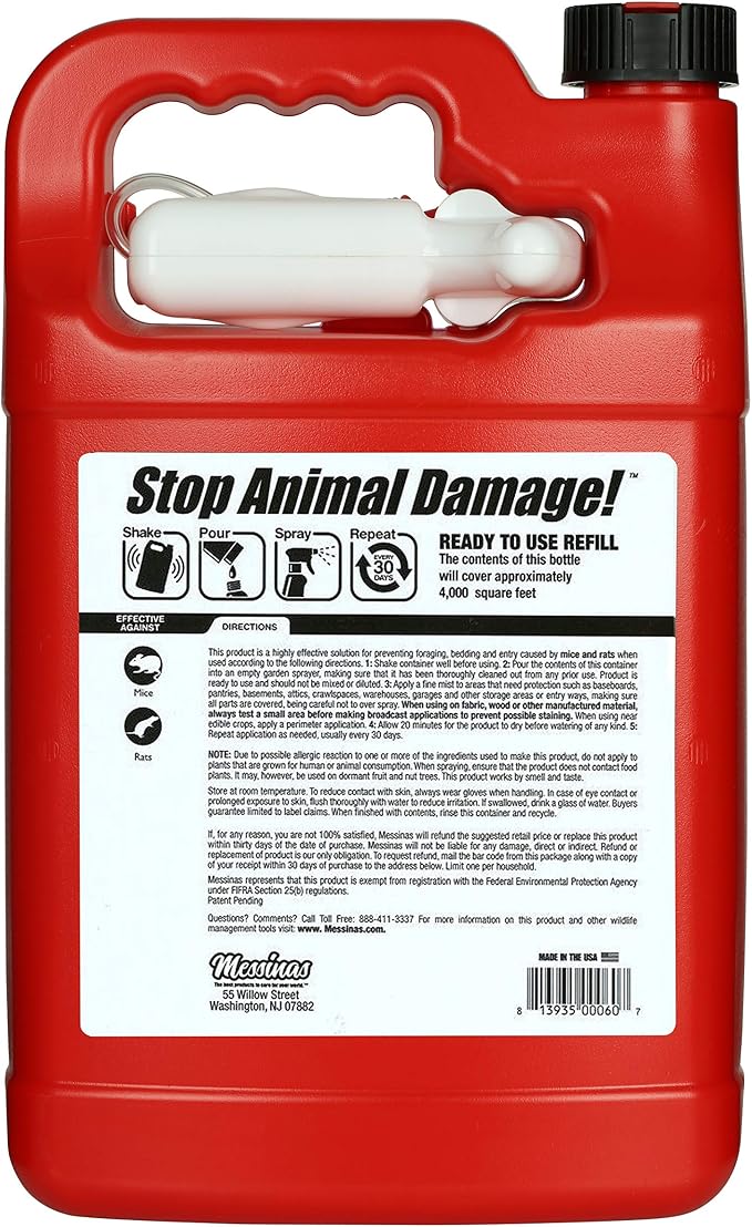Messina Wildlife RS-U-128 Rodent Stopper with Refill, 1 Gallon, 1 gal, red