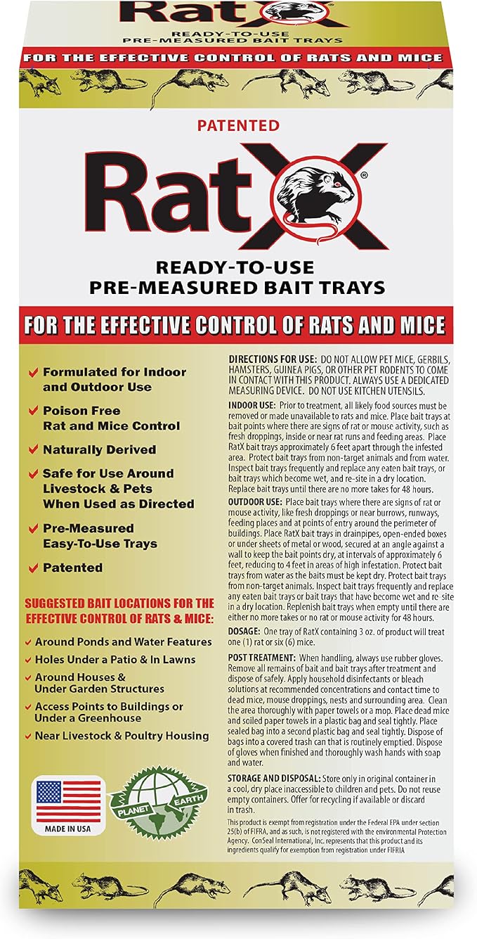 EcoClear Products 620106, RatX Ready-to-Use Pre-Measured 3 oz. Bait Trays, 8-Pack