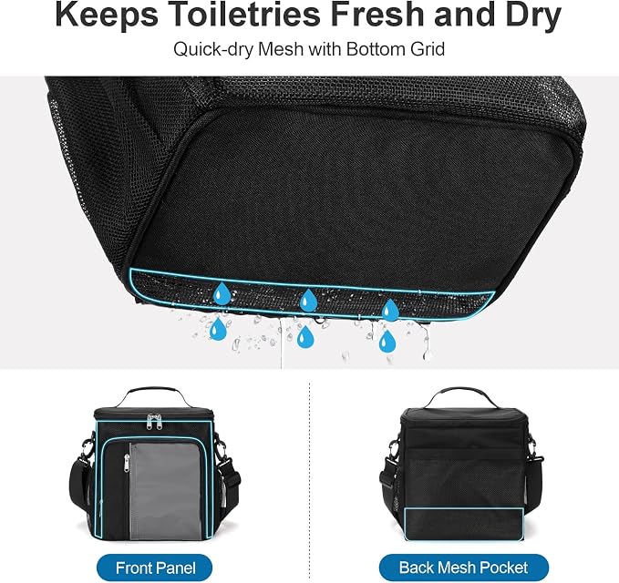 F-color Crossbody Shower Caddy Portable - Shower Bag with Hands-Free Strap