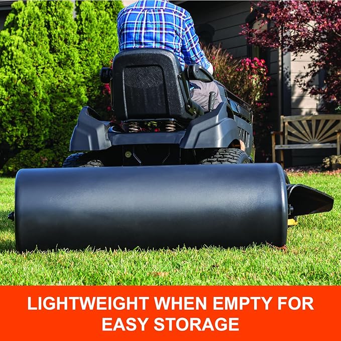 Agri-Fab 45-0604 18" x 48" Tow Behind Poly Lawn Roller 550 lbs Weight with Water, Poly Drum and Steel Frame, with Plug. Designed for Lawn and Garden Tractors