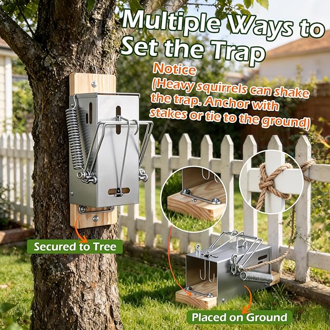 Squirrel Traps, Outdoor Heavy-Duty Squirrel Traps, Rodent Trap for Patios, Squirrel Trap for Outdoor Use, Garden Use-1 Pack