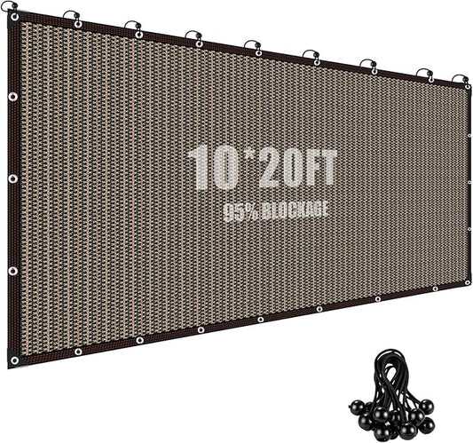 Fanfanwin 95% Pergola Shade Cover with Grommets, 10' x 14' Outdoor Sun Shade Cloth Universal Pergola Replacement Canopy Privacy Screen for Patio Garden Gazebo Deck Porch Backyard(Mocha)