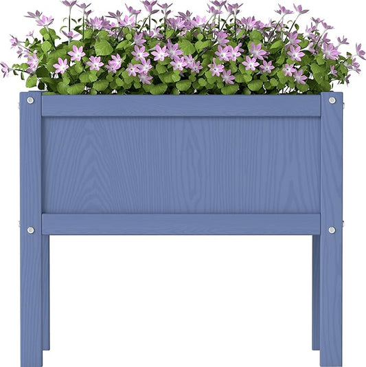 Raised Garden Bed with Drainage Hole Waterproof Small HDPE Elevated Planter Box with Legs Stable and Durable to Plant Herb Vegetable Flower,Patio,Balcony Outdoors/Indoors Navy